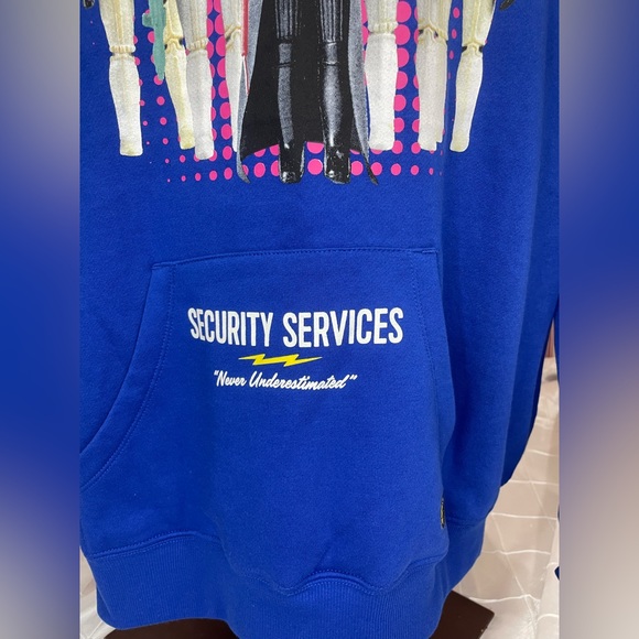 Disney Parks Star Wars Darth Vader Blue security Hoodie sweatshirt LARGE, XL - Picture 7 of 11